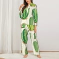 thumbnail image 2 of Sikiie Cactus And Succulent Women's Long-Sleeve Shirt and Full-Length Bottom Pajama Set (s-xxl)-Small, 2 of 7