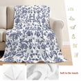 thumbnail image 5 of Blue Flower Blanket Soft Cozy Warm Throw Blanket for Couch, Plush Fuzzy Flannel Fleece Blankets for Sofa, Spring Leaf Vintage Farmhouse Boho Plant Bed Blankets Lightweight Gifts for Women, 30"x40", 5 of 9