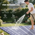 thumbnail image 5 of Outsunny Outdoor Patio Rug, Large Camping Carpet with Carrying Bag, 9' x 18' Waterproof Plastic Straw, Reversible, Blue & White Geometric Wall, 5 of 9