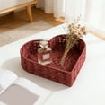 thumbnail image 3 of 1PCS Heart Woven Storage Basket: Rattan Bread Tray, Fruit Candy Snack Holder For Coffee Table, Kitchen, Living Room Decor, 3 of 5
