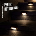thumbnail image 1 of Juego de 4 luces solares para terraza al aire libre, luces solares LED impermeables para escaleras exteriores, escalones, vallas, barandillas, patios y terrazas., 1 of 1