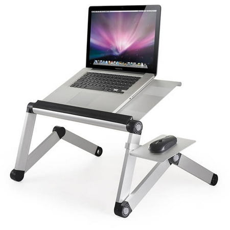 Furinno Ergonomics Aluminum Vented Cooling Holes Adjustable Portable Laptop Stand with Attachable Mousepad, Multiple Colors Furinno Ergonomics Aluminum Vented Cooling Holes Adjustable Portable Laptop Stand with Attachable Mousepad, Multiple Colors