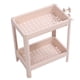 thumbnail image 2 of Estante de almacenamiento para el suelo del baño, multifuncional, multicapa, estable, duradero, independiente, estante de esquina, color beige, 2 capas, 2 of 10