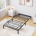 thumbnail image 1 of Negra 10-pulgada tamaño individual marco de cama con almacenamiento metal platform con steel slat support no necesita colchón base easy to assemble, 1 of 7
