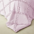 thumbnail image 4 of 100% Egyptian Cotton 3Pcs Diamond Ruffle Duvet SetSolid (Pink,Oversized King), 4 of 8