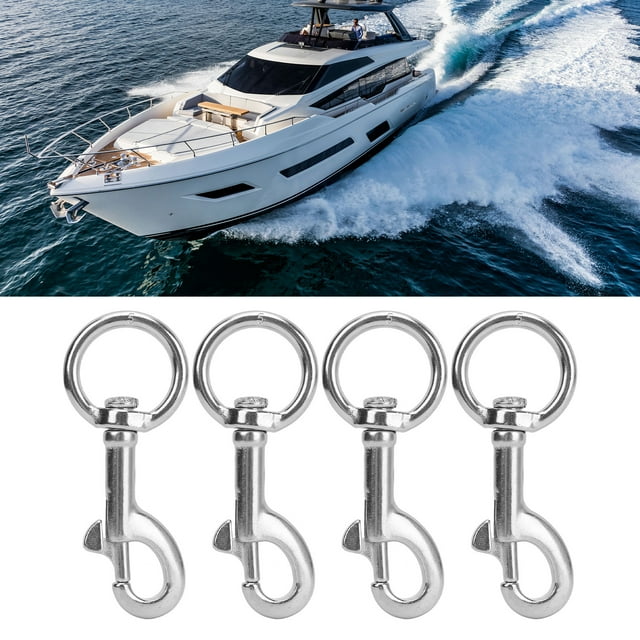 4PCS Swivel EyeSnap Hook Stainless Steel Marine Grade Diving Clip