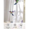thumbnail image 6 of Sheer Curtains 72 Inches Long, Watercolor Flowers Semi Sheer Curtains Light Filtering Window Treatment, Spring Hummingbird Butterflly Floral Privacy Voile Drapes for Living Room Bedroom 52x72 Inch, 6 of 7