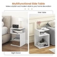 thumbnail image 4 of Gymax S-Shaped Side Table for Small Space Morden End Table w/S-Shaped Frame White, 4 of 9