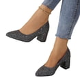 thumbnail image 6 of Sparkle Heels for Women Women's Glitter Pumps - Elegant And Comfortable Shoes Pointed With Block Heel Stable Bridal Shoes Dance Shoes Wedding Shoes For Carnival, Fancy Dress, Party 3 Inch Pumps 5, 6 of 6