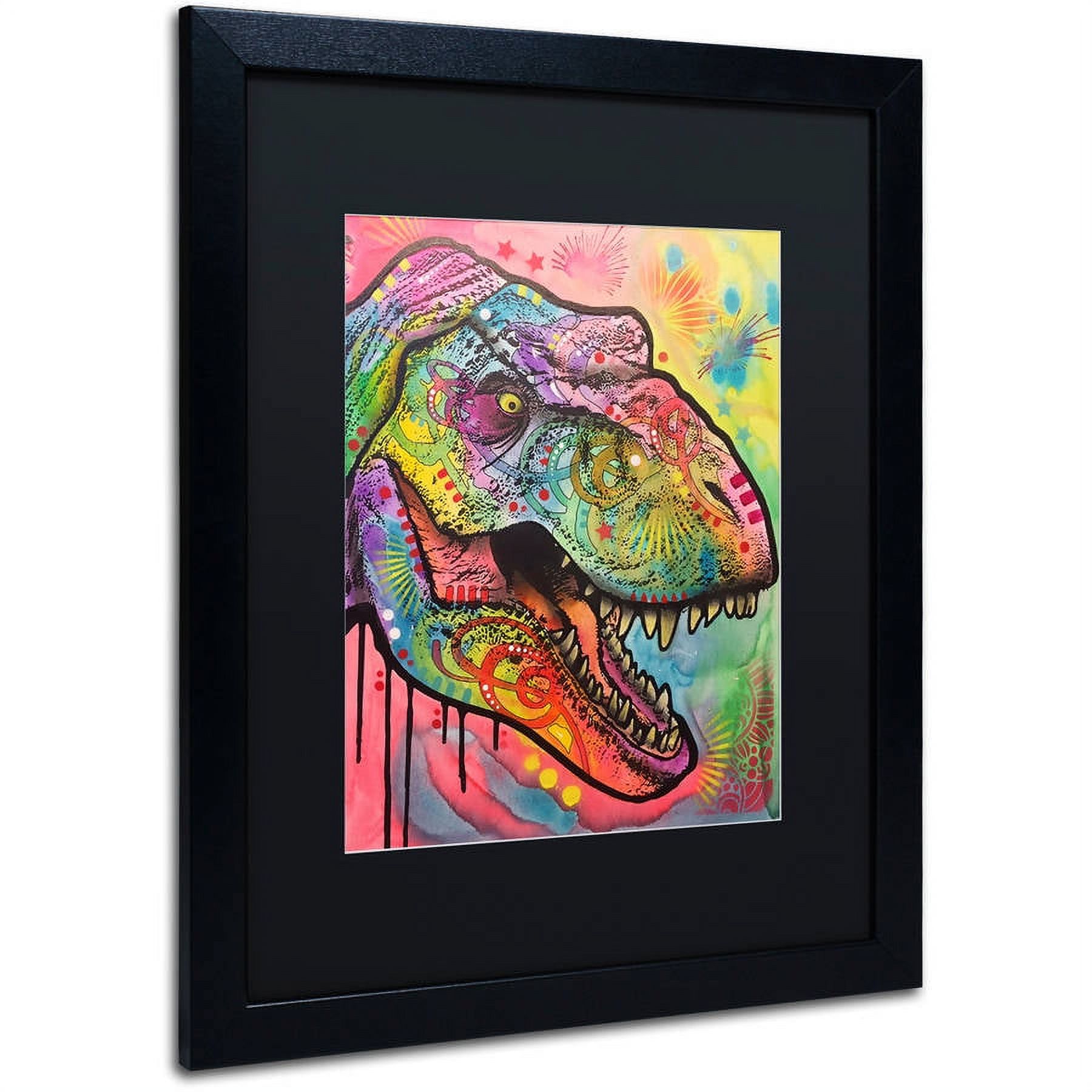 Trademark Fine Art "T Rex 1" Canvas Art by Dean Russo, Black Matte, Black Frame