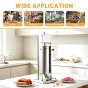 Hakka 7L/15lb Stainless Steel Vertical Sausage Stuffer, 2-Speed Manual Meat Filler with 4 Stuffing Nozzles