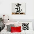 thumbnail image 5 of Orinice  Black and White Cat Cowboy Wall Art, Vintage Western Cat Picture, Cute Funny Animal Cat Canvas  Funky Cat with Cowboy Hat and Boots Print, Western Cowboy Cat Painting  20x16in, 5 of 6