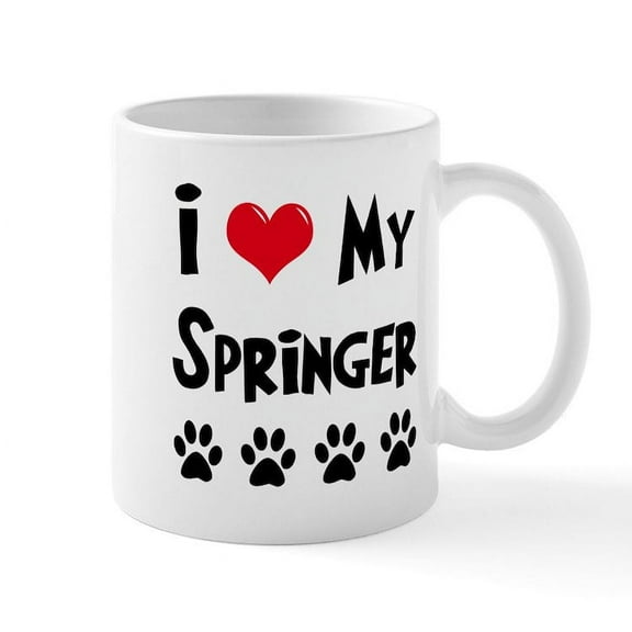 CafePress - I Love My Springer Mug - 11 oz Ceramic Mug - Novelty Coffee Tea Cup