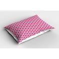 thumbnail image 2 of Ambesonne Summer Pillow Sham 2 Pack, Fresh and Energetic Floral, 26"x20", Hot Pink Sky Blue, 2 of 3