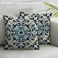 thumbnail image 3 of COMIO Bohemian Blue and White Porcelain Mandala Pattern Decorative Throw Pillow Covers,Vintage Indigo Floral Pillow Cases Cushion for Home Bedroom Living Room,Flower Lover Gifts, 3 of 5