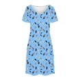 thumbnail image 3 of Dress for Women Short-sleeved V-neck Summer Print Casual Dress, 3 of 5