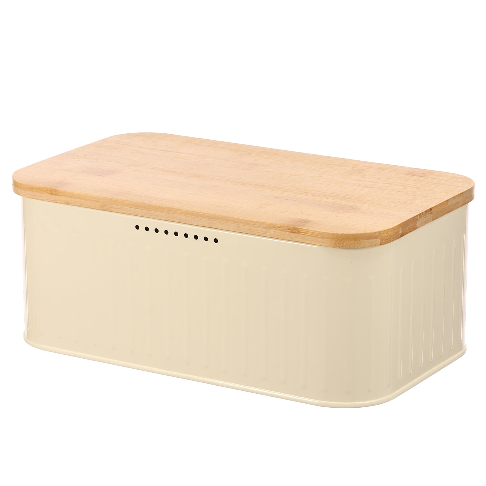Lzvxtym Bread Box,Extra Thick Steel Bread Bin with Bamboo Cutting Board Lid,Modern Metal Box for Kitchen Countertop,Sourdough & Homemade Bread
