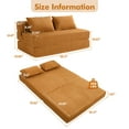 thumbnail image 3 of Aukfa Full Size Folding Sofa Bed, Loveseat Sleeper, Corduroy Convertible Floor Couch Mattress for Living Room, Dorm, Guest Room, Yellow, 3 of 8