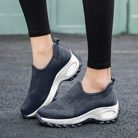 

Fjofpr Women Shoes Clearance New Air Cushion Flat Shoes Mesh Sneakers Breathable Shoes Increase Ladies Casual Shoes