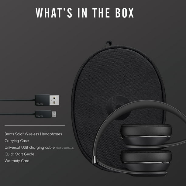 Beats Solo3 Wireless On-Ear Headphones with Apple W1 Headphone Chip, Black,  MX432LL/A
