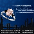 thumbnail image 2 of Gem Stone King 2.86 Ct Oval Peach Nano Morganite Black Diamond 925 Sterling Silver Ring, 2 of 6