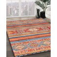 thumbnail image 3 of Ahgly Company Machine Washable Indoor Round Abstract Grapefruit Red Area Rugs, 3' Round, 3 of 7