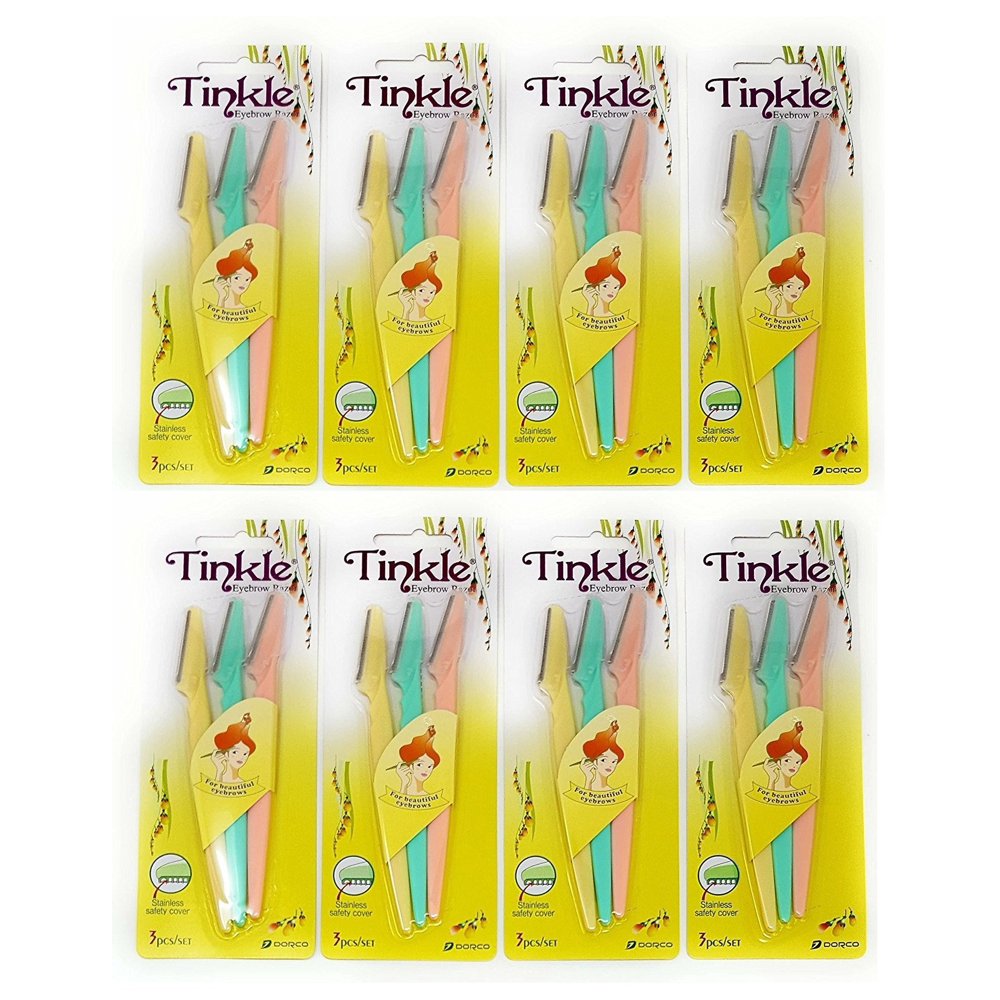 Dorco Tinkle Eyebrow Razor Trimmer Shaver 8pk of 3pcs (24 blades