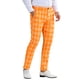 thumbnail image 4 of Pantalón de traje formal de ajuste regular para hombre INSPIRE CHIC con cuadros 28 Naranja, 4 of 5