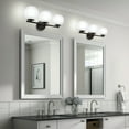 thumbnail image 6 of 3-Light Bathroom Light Fixtures, Anti-Glare Vanity Lights, Matte Black Wall Sconces with Frosted Glass Shade, 3x60W High Bright Bulbs Included for Bathroom, Living Room, Bedroom, Hallway(G9 Base), 6 of 6