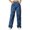 Blue, variant on IROINNID Women's Pants Mid Waist Flat Front Loose Fit Solid Cargo Pants with Button Pockets,Khaki
