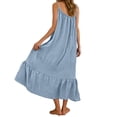 thumbnail image 5 of Elegant Women's Casual Sleeveless Pleated Spaghetti Strap Dress for Daily Wear Comfortable Solid Color Versatile Outfit, 5 of 7