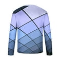 thumbnail image 4 of Men's T Shirts Fashion Color Block Tops Slim Fit Long Sleeve Shirt Round Neck 3D Digital Print Tee Lightweight Athletic Running Pullover Blouse, 4 of 4