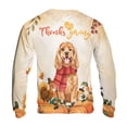thumbnail image 2 of Happy Thanksgiving Cocker Spaniel with Turkey Pumpkins Autumn Vibes All Over Print 3D Sweatshirt Unisex Merch Cockers Dog Lover Gifts - 12018, 2 of 6