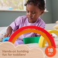 thumbnail image 4 of Fisher-Price Wooden Stacking Rainbow, Building Toy for Toddlers, 6 Wood Pieces, 4 of 6
