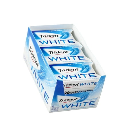 Trident White, Sugar Free Bubblemint Chewing Gum, 16 Pcs, 12 Ct ...