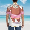 thumbnail image 6 of Kll Men'S Hawaiian Shirt Short Sleeve Button Down Beach Shirts-Sloth With Donuts1, 6 of 8