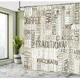 thumbnail image 5 of Ambesonne Wooden Shower Curtain, Coffee Phrase Espresso, 69"Wx84"L, Beige Army Green, 5 of 5