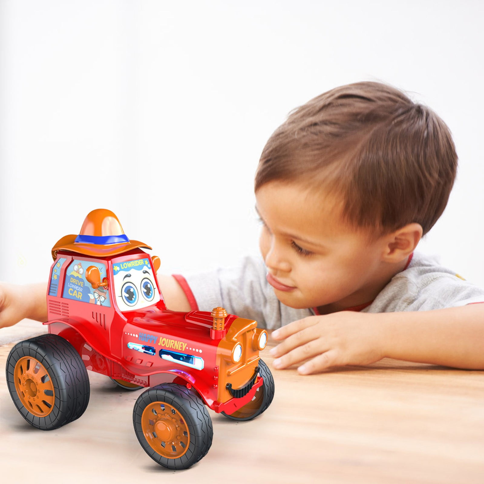 Stunt Car With Lights & Music 360° Rotating Rocking Tumbling Stunt Car Rechargeable Remote Control Car Age 6 Remote Control Trucks for Adults Remote Controlled Dump Watch Controlled Car for Crawlers