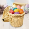 thumbnail image 6 of Beige Plastic Woven Storage Basket With Easter Bunny Design, Multifunctional Compartment For Fruit, Snack Organizer And Home Decoration, 8.27X4.72X4.33In 0.52Lb, 6 of 9