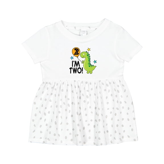 Inktastic 2nd Birthday Dinosaur 2 Year Old Boy Girls Baby Dress