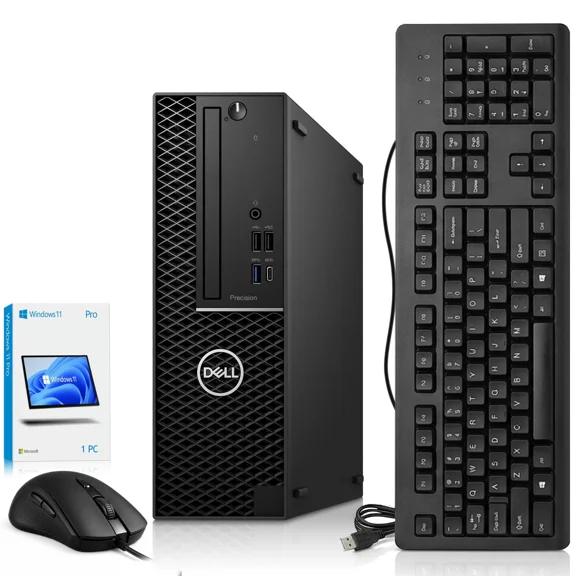 Restored Dell Precision 3430 SFF Desktop Computer, Intel Core i5-8500 8th Gen, 8GB DDR4 RAM, 128GB SSD, Keyboard & Mouse, Wi-Fi, Home & Office PC, Windows 11 Pro