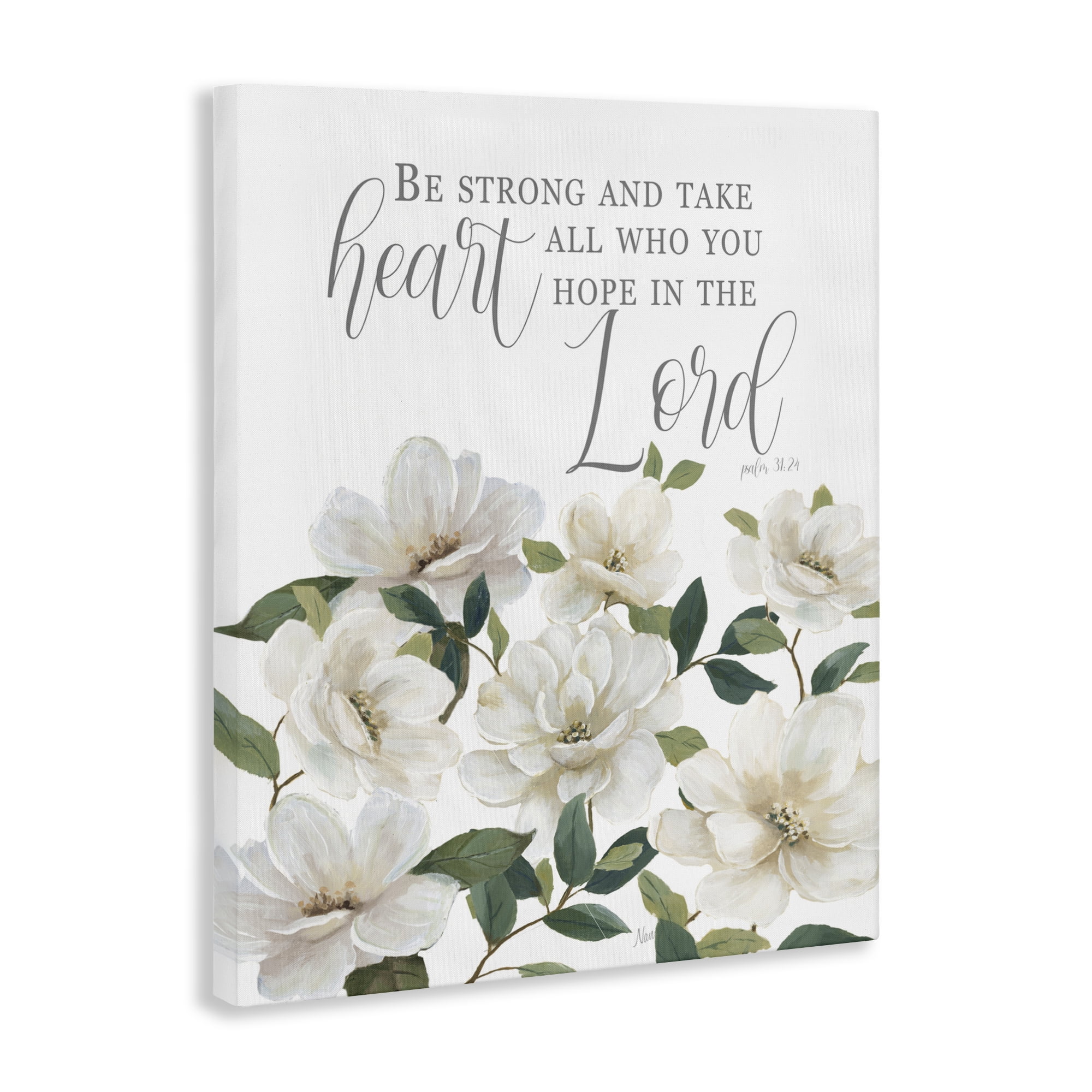 Stupell Industries Be Strong And Take Heart Canvas Wall Art, design by Nan