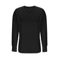 thumbnail image 2 of Posijego Women's Plus Size Sweatshirts V Neck Long Sleeve Side Slit Athletic Sweatshirt Oversized Pullover Tops, 2 of 5