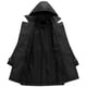 thumbnail image 3 of Chrisuno Chaqueta cortavientos con capucha clásica de gran tamaño para mujer, abrigo holgado, gabardina, talla grande, negro, XL, 3 of 5