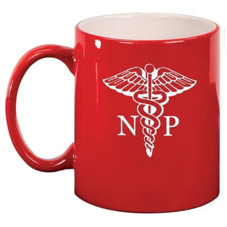 NP Nurse Practitioner Caduceus Nurse Preceptor Ceramic Coffee Mug Tea Cup Gift (11oz Red)