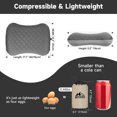 thumbnail image 3 of OUTSKIRT Inflatable Camping Pillow, 2-in-1 Travel Pillows for Sleeping, Ergonomic & Lightweight Small Backpacking Pillow for Travel, Hiking, Camping & Outdoor Activities, Grey, 3 of 6