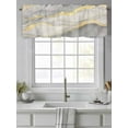 thumbnail image 4 of Modern Marble Valances for Windows, Rod Pocket Kitchen Valance Curtains - Soft & Washable Small Window Treatment for Living Room,&nbsp;Bathroom, Gray Gold Texture, 54x18inch, 4 of 9