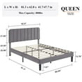 thumbnail image 6 of VECELO 3-Pieces Bedroom Sets Queen Size Upholstered Platform Bed Frame with Adjustable Headboard, Nightstand with Storage Drawer, Dark Gray, 6 of 10