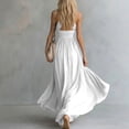 thumbnail image 5 of Womens Halter Sleeveless Casual Long Dress, Summer Pleated Waist Maxi Sundress, Elegant Flowy Swing Beach Dress for Party, 5 of 6