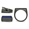 thumbnail image 2 of Bague Homme en Titane Noir avec Rayure Anodisée Bleue, 2 of 4